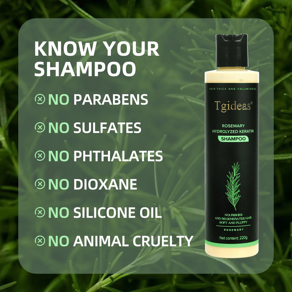 Tgideas Organic Rosemary Hair Growth Shampoo