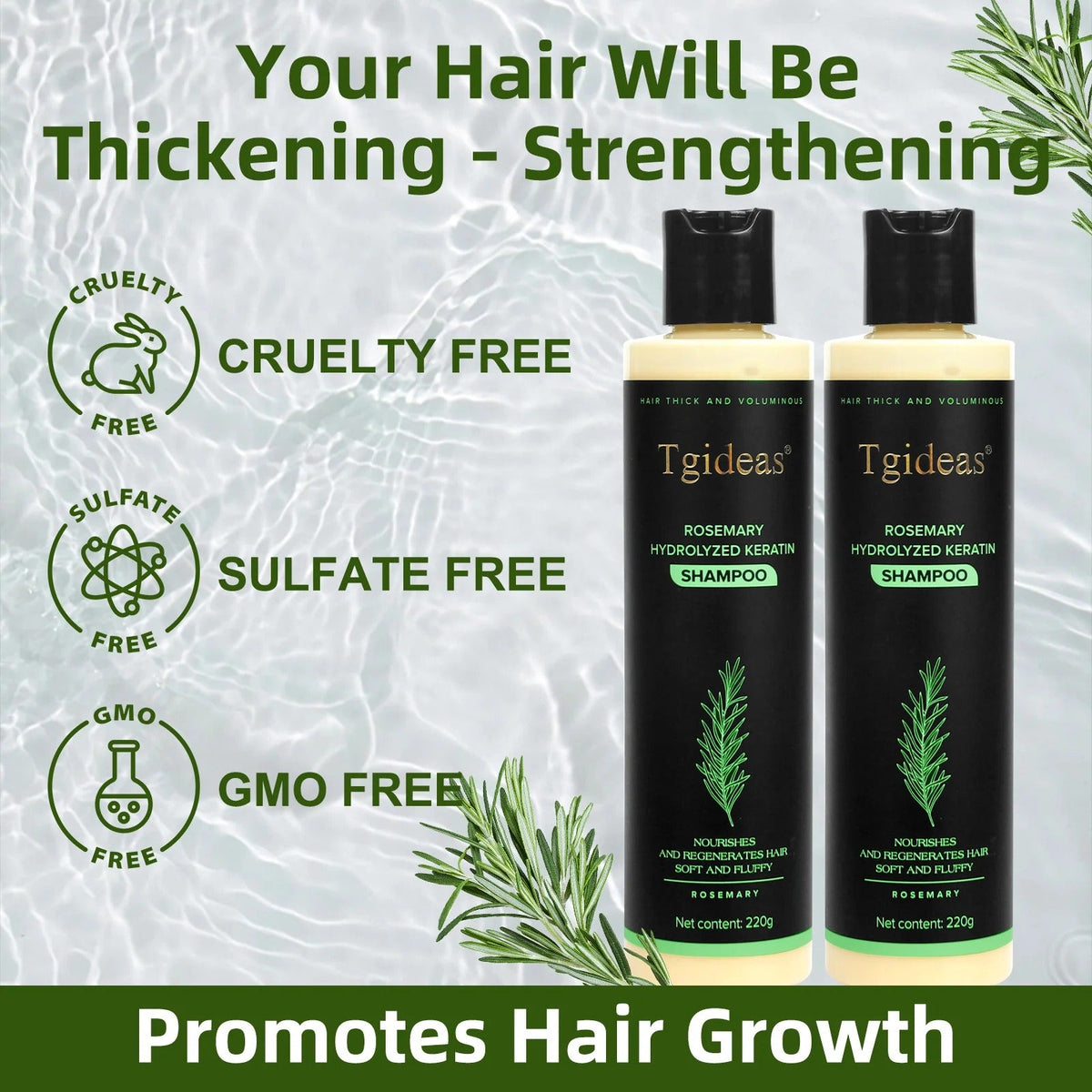 Tgideas Organic Rosemary Hair Growth Shampoo