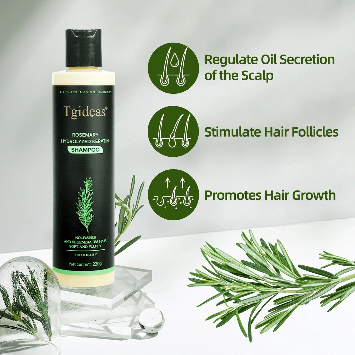 Tgideas Organic Rosemary Hair Growth Shampoo